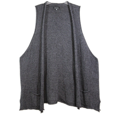 Eskandar vest top lagenlook sweater art to wear charcoal gray artsy upscale One Size
