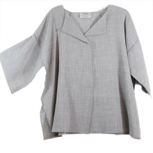 Zoran blouse art to wear lagenlook top art to wear gray artsy elegant One Size