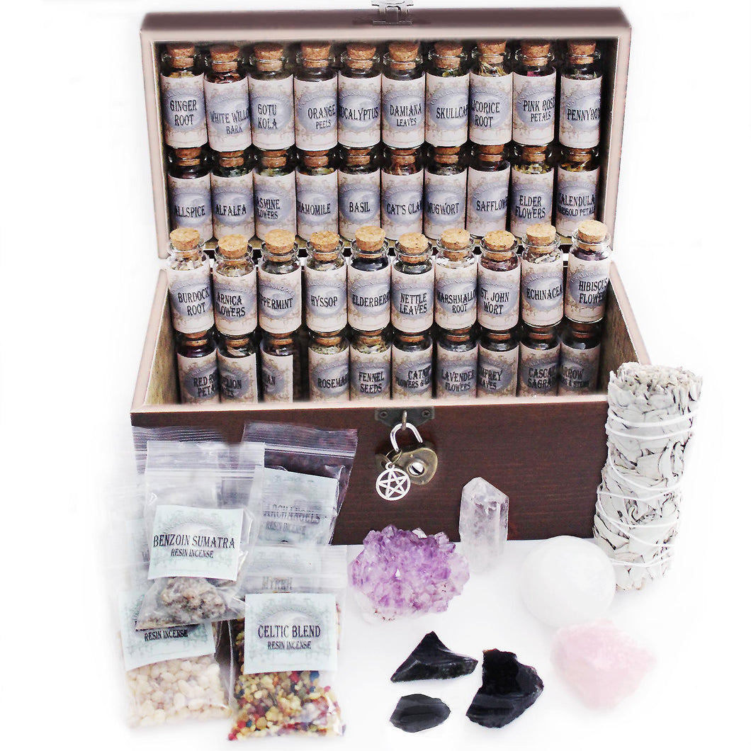 UnaLunaMoona Witchcraft Kit Box Altar Supplies Wiccan Pagan Witch 54 Supplies and Tools
