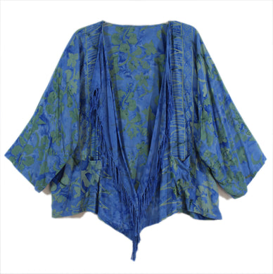 Vintage Kimono Jacket Lagenlook Art To Wear Tribal Artistic Abstract One Size