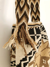 Vintage Hand Knitted Boho Handbag Handmade Backpack Shabby Brown