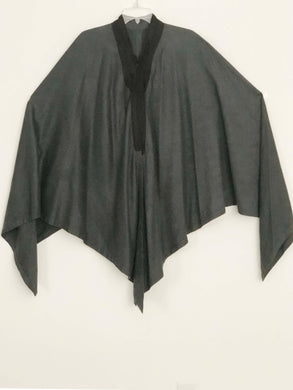 Vintage Luxurious gray Cape Poncho Jacket One Size lagenlook artsy art to wear