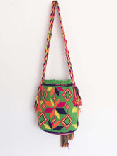 Vintage Hand Knitted Boho Handbag Handmade Hobo Boho Lagenlook Green
