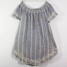 Lalia Moon tunic gypsy handmade stiped aged tea stained XS S M