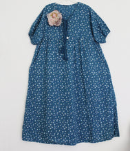 Shabby by Lalia Moon "Isa" Dress One Size Linen Victorian Lagenlook Blue